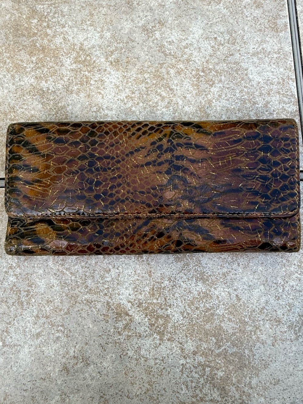 NOBO Brown Snakeskin-Pattern Wallet